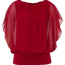 Melrose Chiffonbluse in Oversize-Form - NEUE KOLLEKTION Schwarz, Rot
