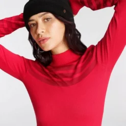 Melrose Stehkragenpullover mit transparenten Streifen und Ballonärmeln - NEUE KOLLEKTION Rot, Schwarz -Melrosesan Geschaft aa709946 120f 58d5 9035 cfac4cb1aefa