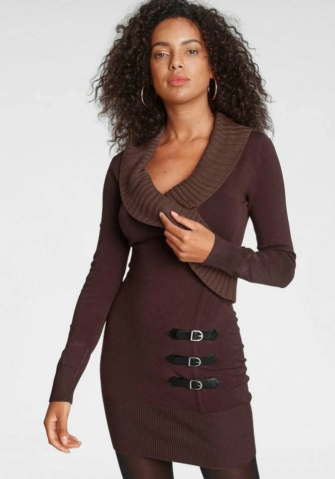 Melrose Strickkleid mit Zierschnallen 1 Melrose Strickkleid mit Zierschnallen