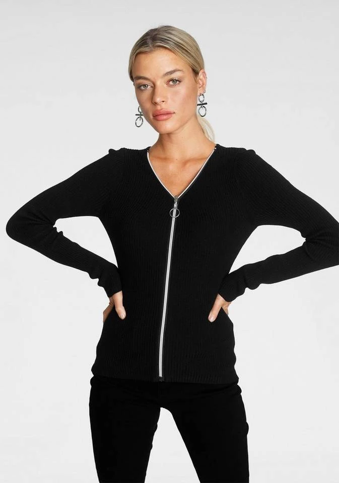 Melrose V-Ausschnitt-Pullover mit Zier-Reißverschluss 1 Melrose V-Ausschnitt-Pullover mit Zier-Reißverschluss