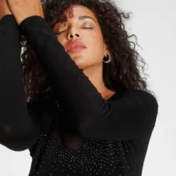 Melrose Strickkleid mit Mesh und Glitzersteinen - NEUE KOLLEKTION -Melrosesan Geschaft b8acf42d a038 5dcd adce beef5f0a1651