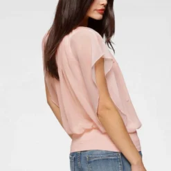 Melrose Chiffonbluse mit Zierperlen Marine, Rosa -Melrosesan Geschaft bd5afd05 ed81 5ea5 98af 024e53b562e6