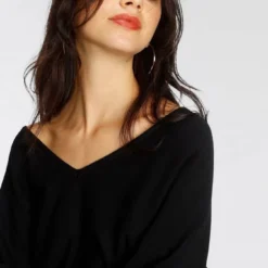 Melrose Strickkleid mit Fledermaus-Oberteil und Ziergürtel - NEUE KOLLEKTION Beere, Schwarz -Melrosesan Geschaft c3522814 33af 57ef b8a7 011fd19df49b