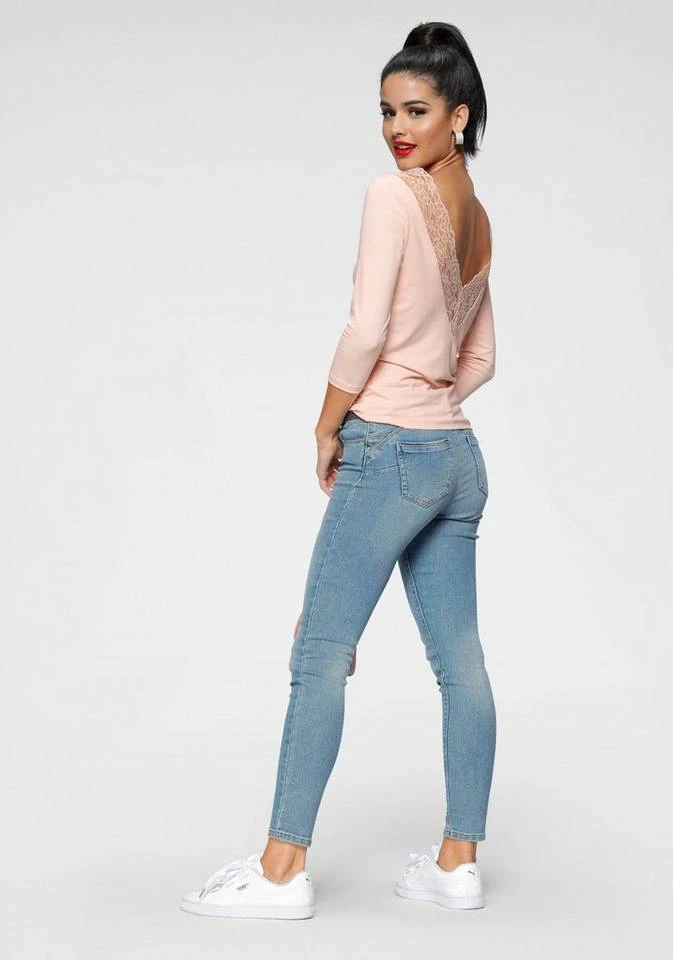 Melrose Rundhalsshirt mit tiefem Rückenausschnitt und Spitze Schwarz, Rosa 5 Melrose Rundhalsshirt mit tiefem Rückenausschnitt und Spitze Schwarz, Rosa – Bild 5