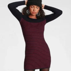 Melrose Strickkleid mit Streifen-Design 10 Melrose Strickkleid mit Streifen-Design -Melrosesan Geschaft d5755a6a 940d 5e48 975f ab804cad3af2