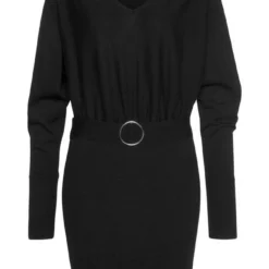 Melrose Strickkleid mit Fledermaus-Oberteil und Ziergürtel - NEUE KOLLEKTION Beere, Schwarz -Melrosesan Geschaft dc5aacba 79ae 50e9 b954 49887322802b