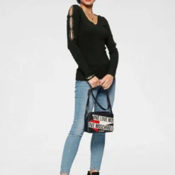 Melrose V-Ausschnitt-Pullover mit Cut-Outs und Perlen Details -Melrosesan Geschaft dd7c0f52 e909 5701 b24e 966e766110c1
