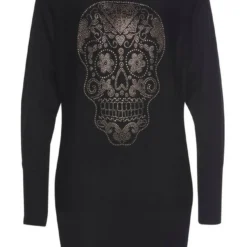 Melrose Fledermauspullover mit Glitzersteinen in Totenkopf-Optik -Melrosesan Geschaft e2a226da c6d8 5ce7 897a bcfefdde199c