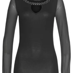 Melrose Rundhalsshirt mit Glitzer und Mesh -Melrosesan Geschaft e513cf9f c7e4 512d bb6d a4c27ef211d7