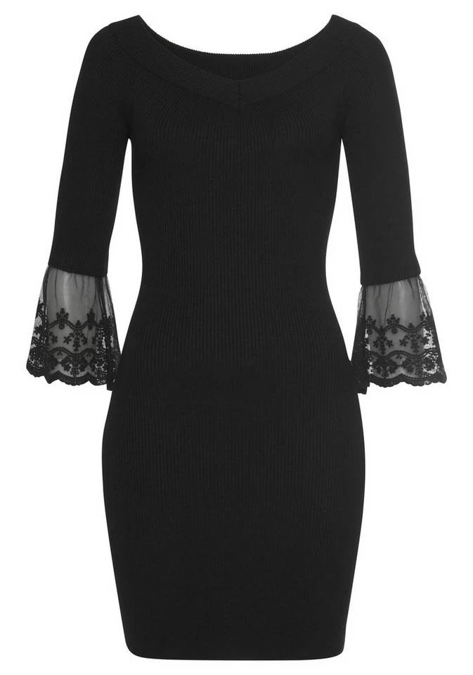 Melrose Strickkleid mit Volant aus Spitze 7 Melrose Strickkleid mit Volant aus Spitze – Bild 7