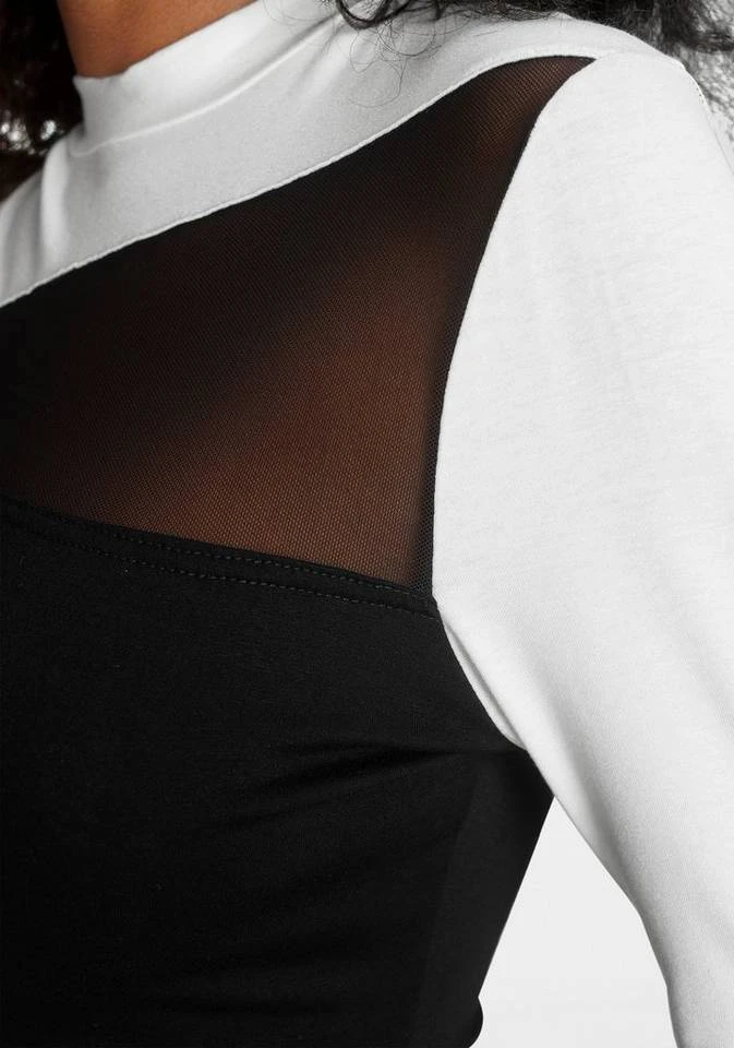 Melrose Stehkragenshirt mit Mesh-Einsatz 3 Melrose Stehkragenshirt mit Mesh-Einsatz – Bild 3