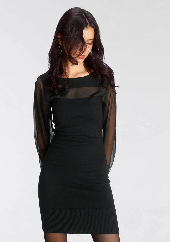 Melrose Strickkleid mit transparenten Ärmel und Streifen - NEUE KOLLEKTION 3 Melrose Strickkleid mit transparenten Ärmel und Streifen - NEUE KOLLEKTION – Bild 3