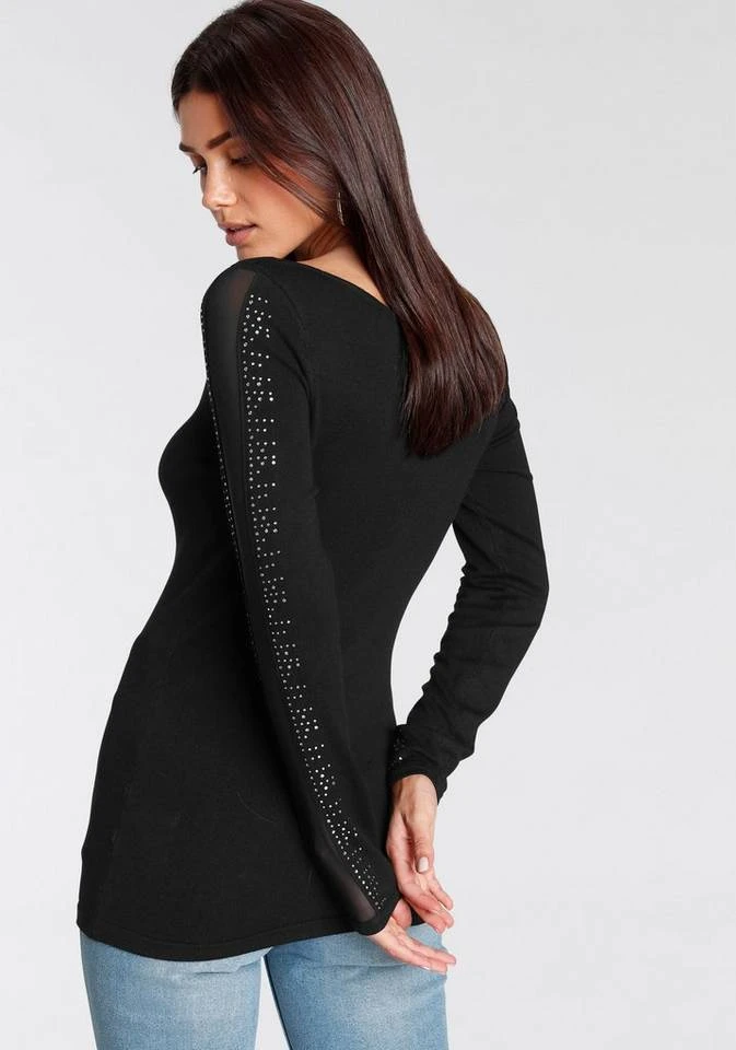 Melrose Strickpullover mit Mesheinsatz und Glitzersteinen - NEUE KOLLEKTION 2 Melrose Strickpullover mit Mesheinsatz und Glitzersteinen - NEUE KOLLEKTION – Bild 2