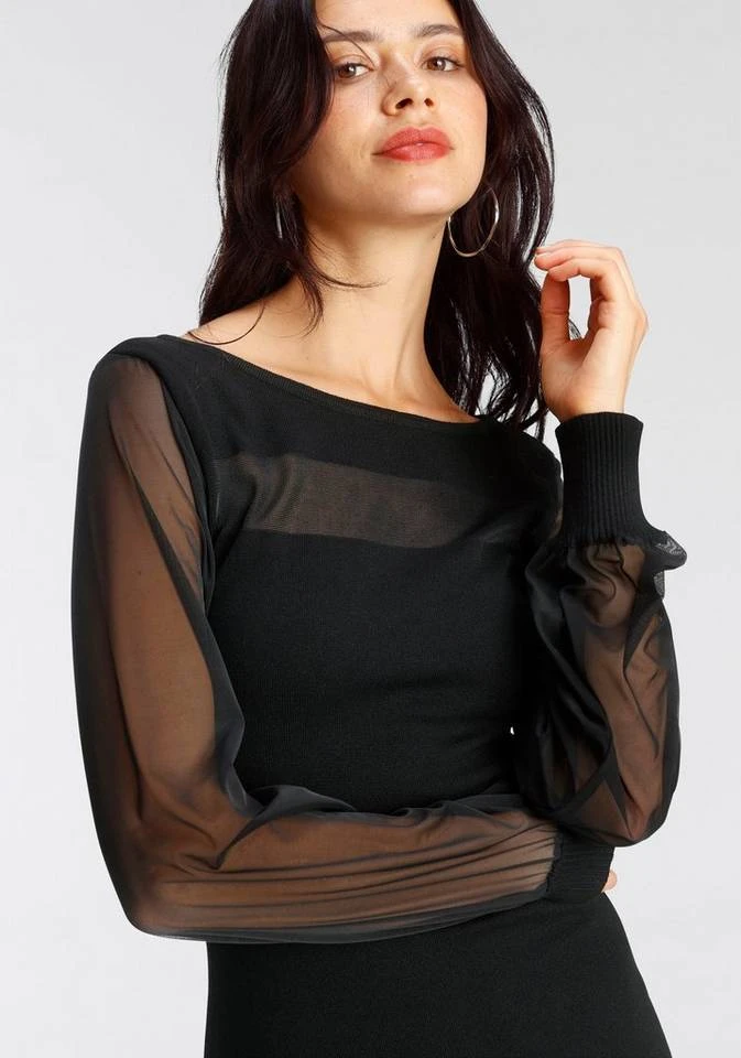 Melrose Strickkleid mit transparenten Ärmel und Streifen - NEUE KOLLEKTION 5 Melrose Strickkleid mit transparenten Ärmel und Streifen - NEUE KOLLEKTION – Bild 5