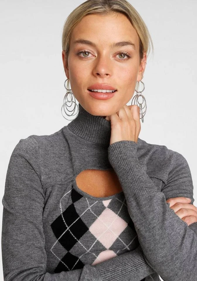 Melrose Rollkragenpullover mit Rauten-Muster 4 Melrose Rollkragenpullover mit Rauten-Muster – Bild 4