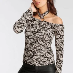 Melrosesan Geschaft 11 Melrose Carmenshirt mit Zierring - NEUE KOLLEKTION