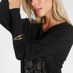 Melrose Fledermauspullover mit Glitzersteinen in Totenkopf-Optik -Melrosesan Geschaft fe7f77d2 4466 542b 8d10 b219724a88dc